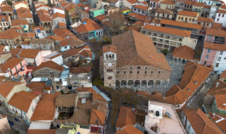 Agiassos traditional stone village, central Lesvos